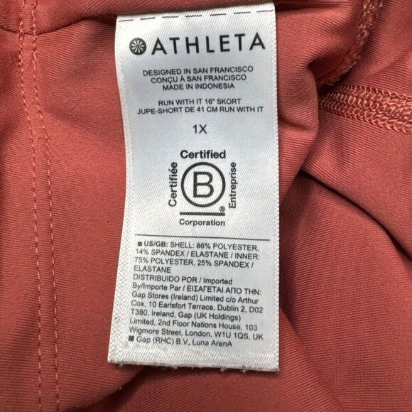 Athleta Run With It Skort 16" Salmon Pink 1X - Picture 6 of 14